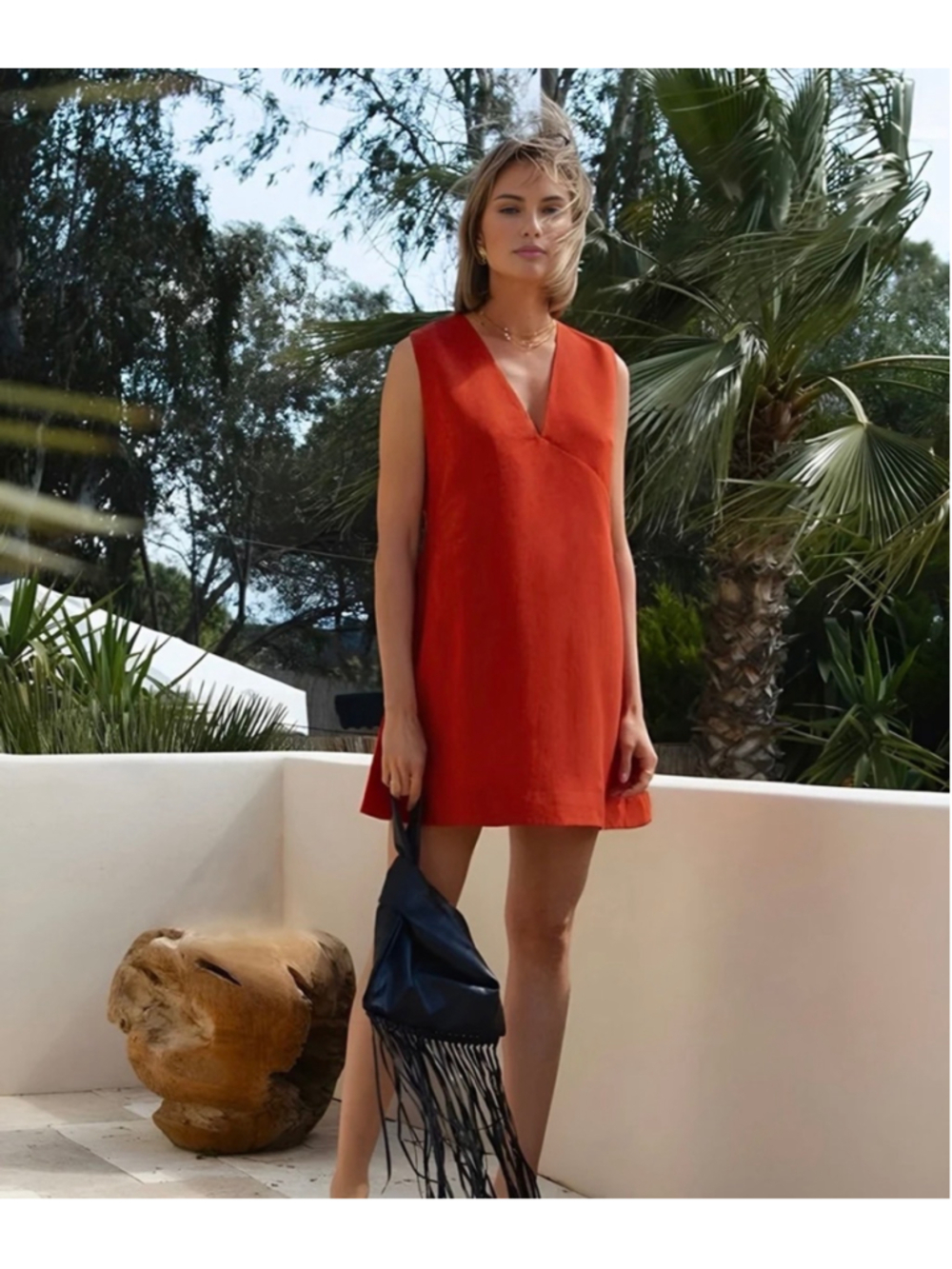 Commense Sleeveless Mini Dress Size S Linen Cotton Minimalist Old Money Euro